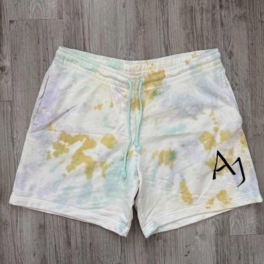 Jordan Sport DNA Tie Dye Fleece Shorts Men's Size L Multicolor AJ Logo